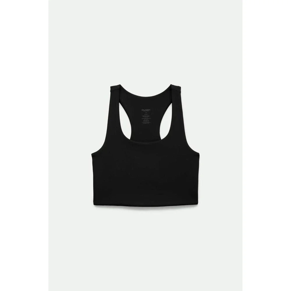 Girlfriend Collective Black Racerback Scoop Neck Sports Bra Longline Size Large - Picture 3 of 7